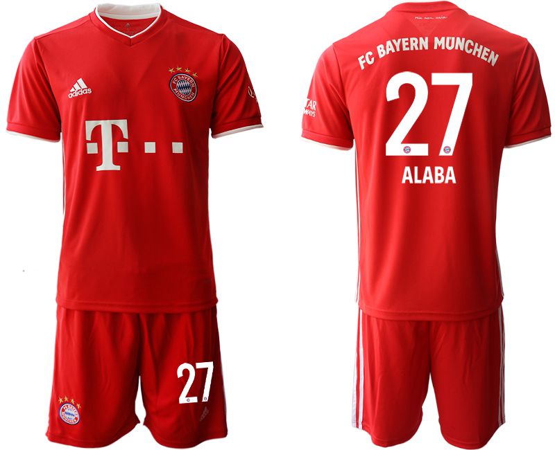 Men 2020-2021 club Bayern Munich home #27 red Soccer Jerseys